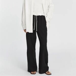 DISSH Harvey Black Spliced Wide-Leg Pants